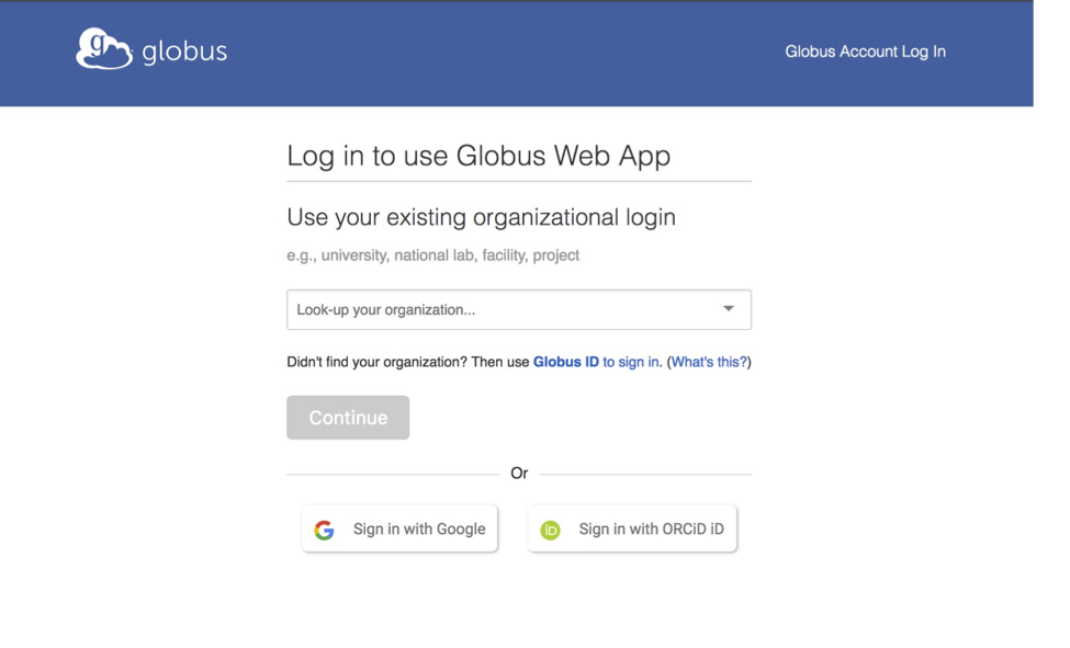 Login page